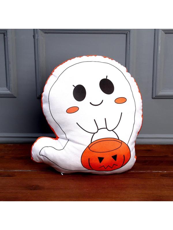 Мягкая игрушка «Привидение» с тыквой, цвет белый
