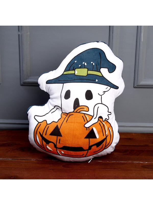 Мягкая игрушка «Привидение» с тыквой, цвет белый