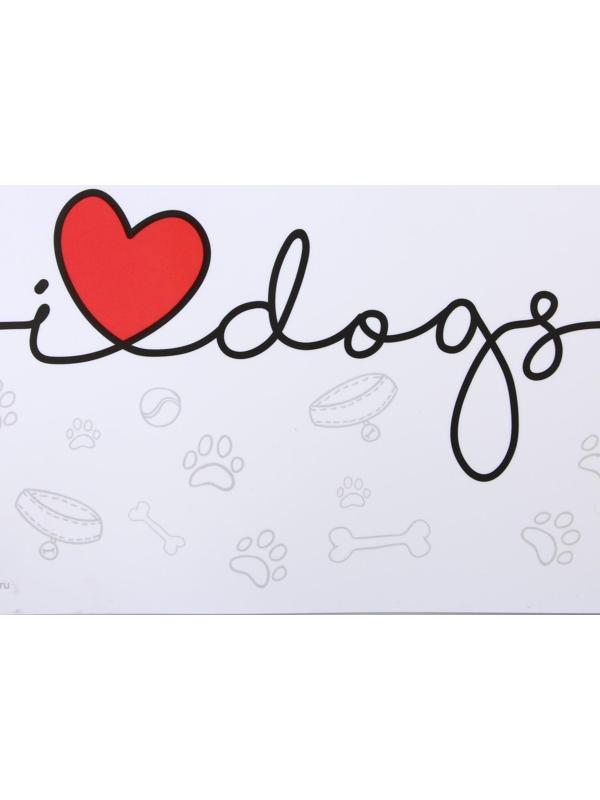 Коврик под миску «I love dogs», 43х28см