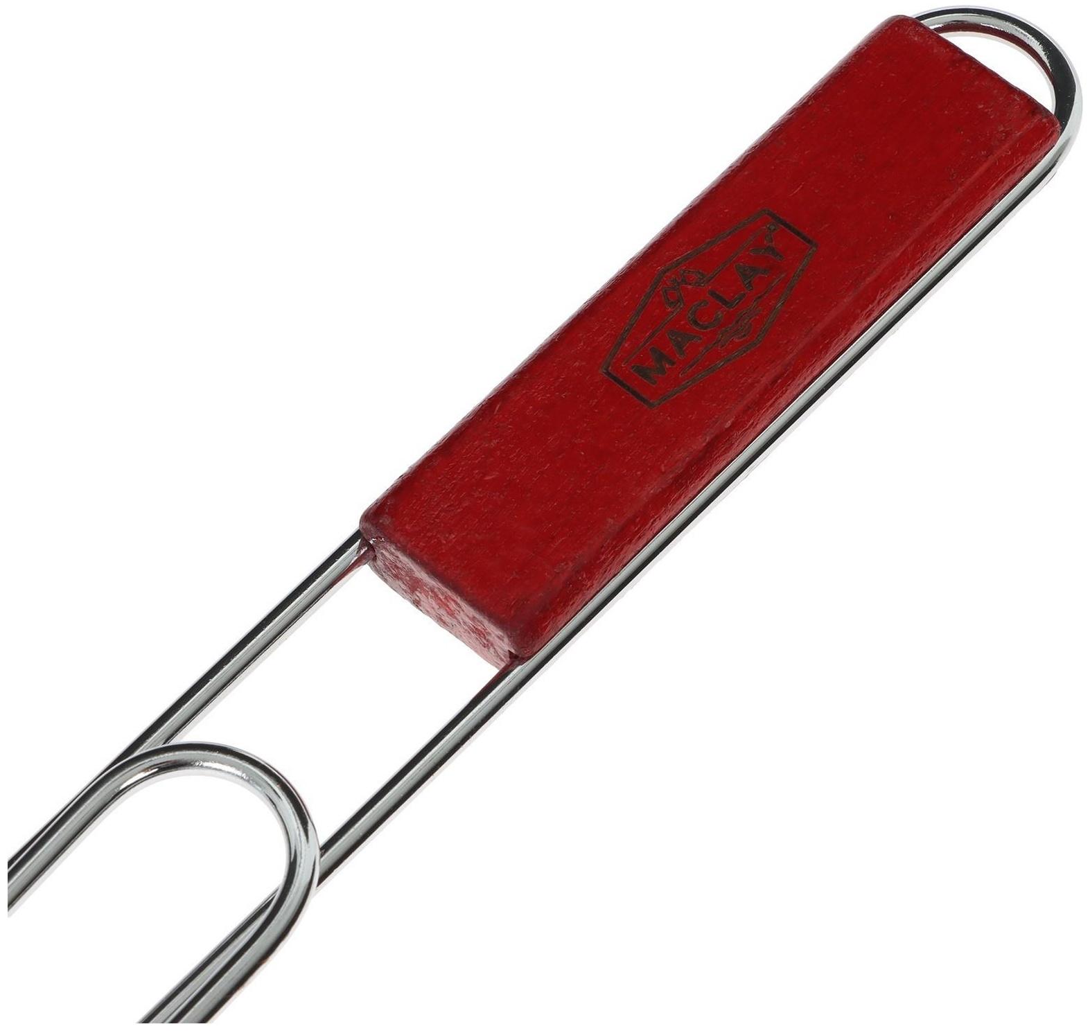 Решётка гриль для овощей двойная, хромированная сталь, р. 49 см х 14 см х 7 см, рабочая поверхность 27 х 17 см