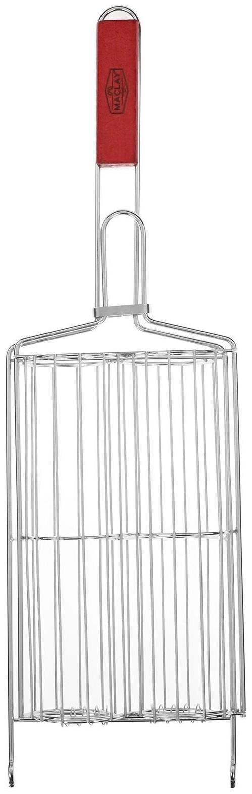 Решётка гриль для овощей двойная, хромированная сталь, р. 49 см х 14 см х 7 см, рабочая поверхность 27 х 17 см