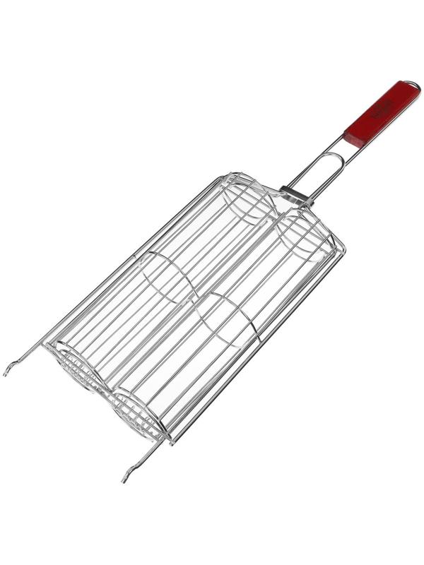 Решётка гриль для овощей двойная, хромированная сталь, р. 49 см х 14 см х 7 см, рабочая поверхность 27 х 17 см