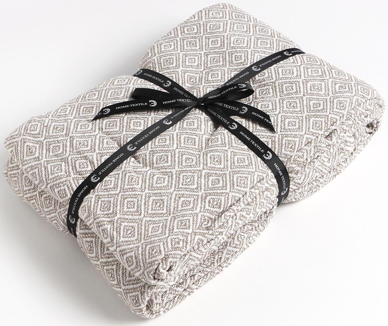 Плед Этель Diamond 200х220± 5 см, 450 гр/м2, цвет бежевый, хлопок 100%