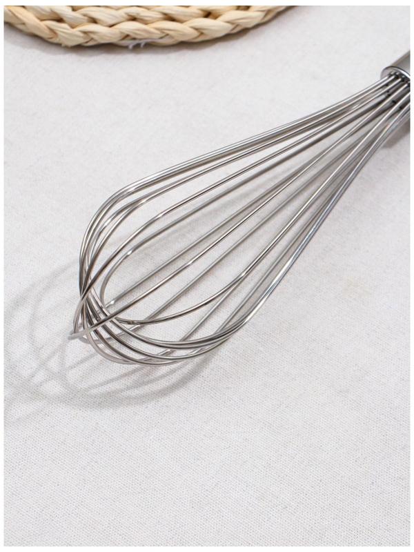 Венчик для взбивания с толстыми струнами KONFINETTA, 31 см, цвет серебряный