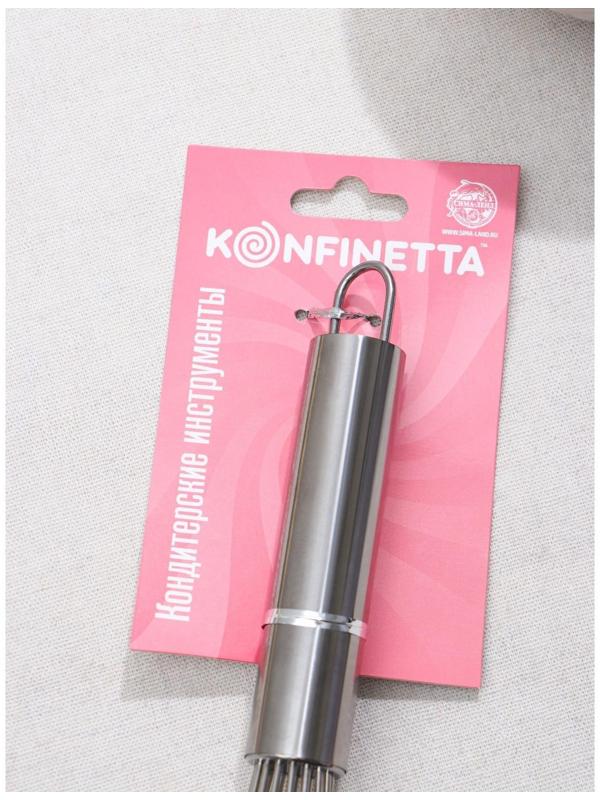 Венчик для взбивания с толстыми струнами KONFINETTA, 31 см, цвет серебряный