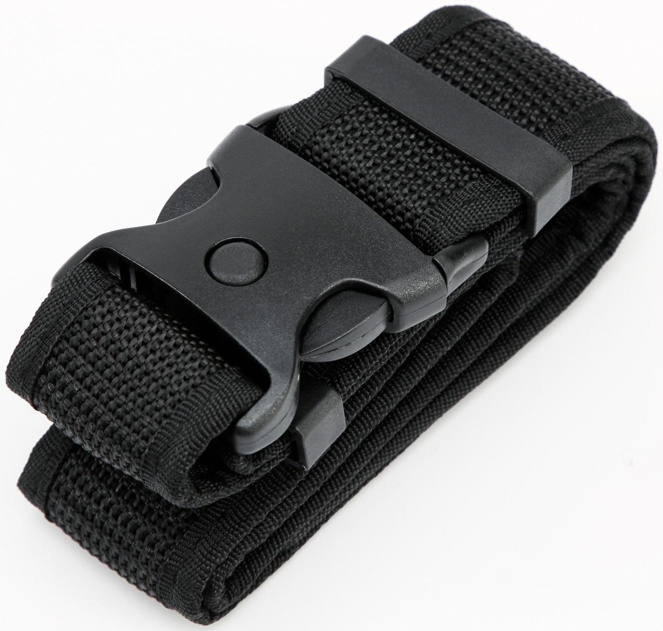 Ремень тактический, 125 см, ширирна 5 см, пряжка пластик, черный