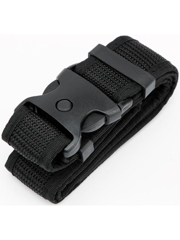 Ремень тактический, 125 см, ширирна 5 см, пряжка пластик, черный