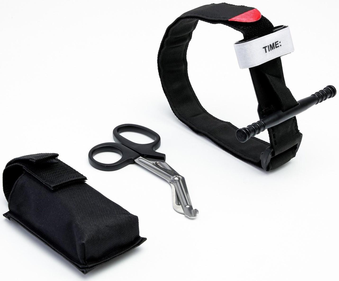 Набор спасательный: ножницы и турникет, в чехле, черный