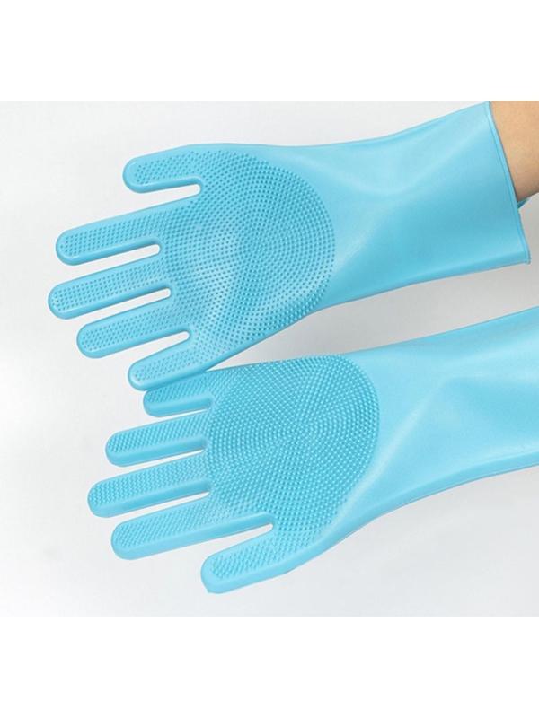 Перчатки хозяйственные силиконовые Доляна, 100 г, 28×14 см, цвет бирюзовый
