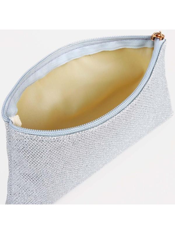 Набор косметичек 3 в 1 на молнии, цвет серебряный