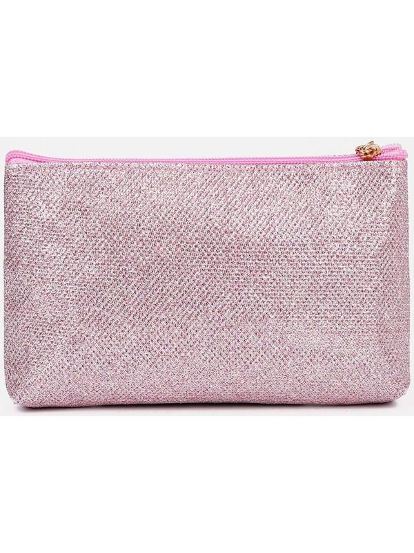 Набор косметичек 3 в 1 на молнии, цвет розовый