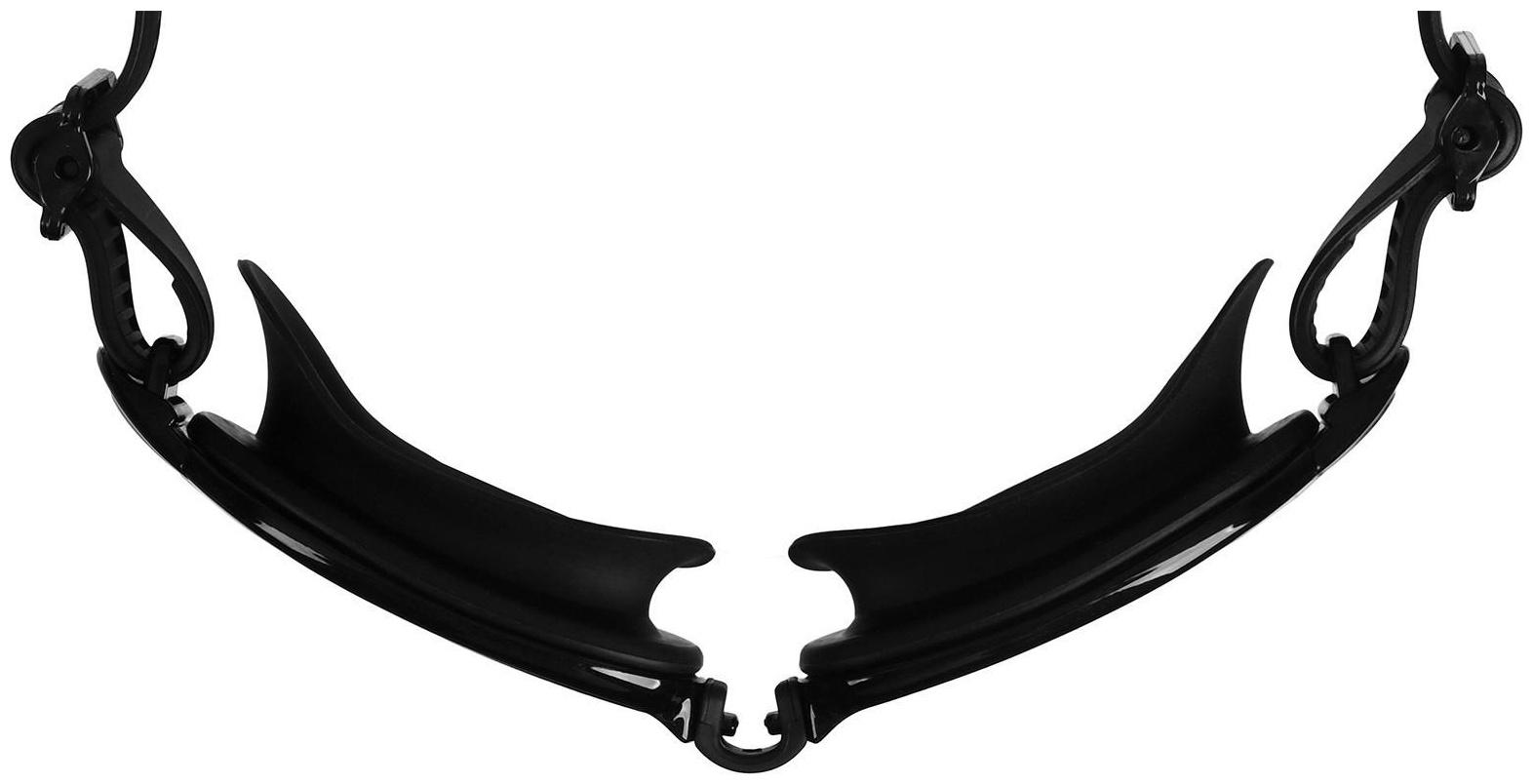 Очки для плавания + набор носовых перемычек, цвет чёрный