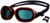 Очки для плавания + набор носовых перемычек, цвет чёрный/красный