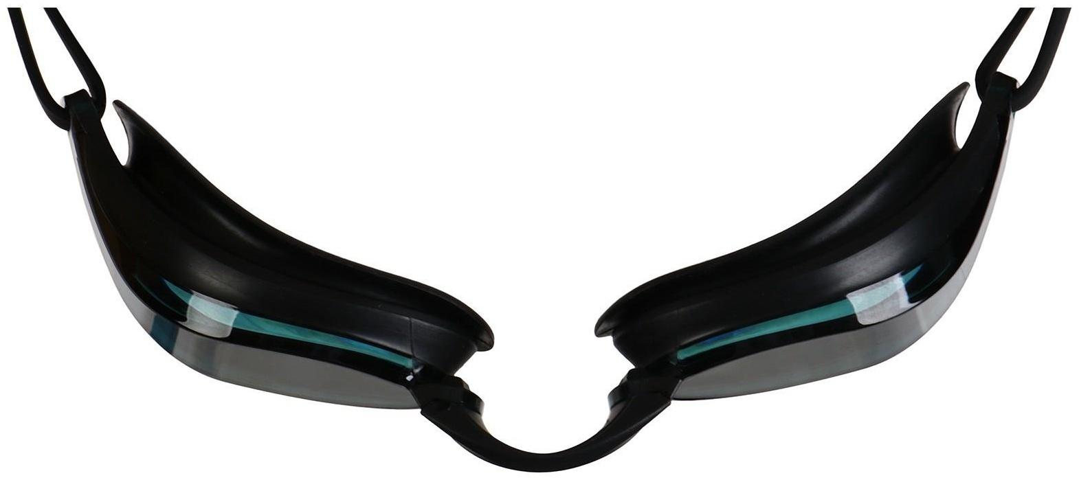 Очки для плавания + набор носовых перемычек, цвет чёрный