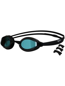 Очки для плавания + набор носовых перемычек, цвет чёрный