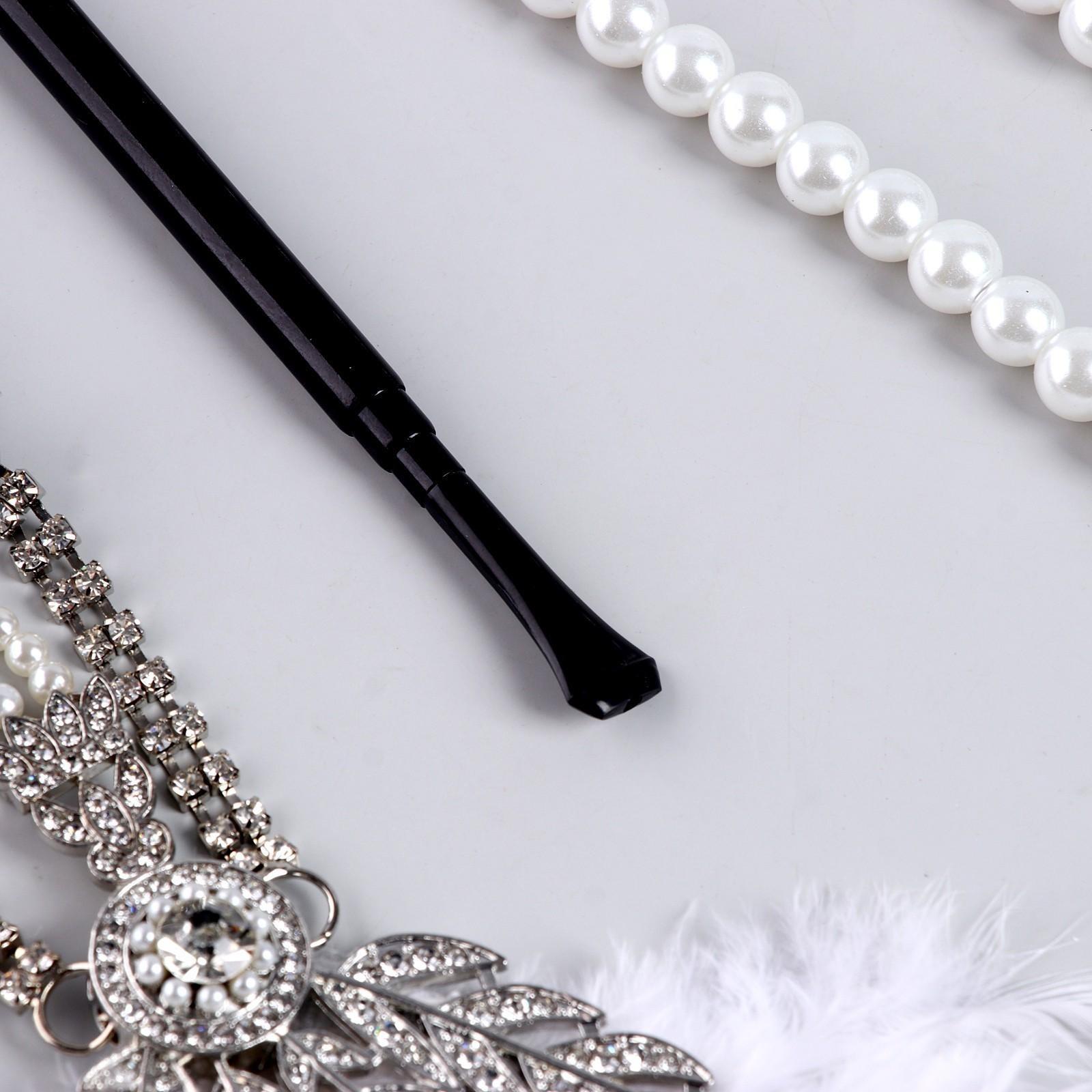 Карнавальный набор «Вечеринка» (повязка+бусы+перчатки+мундштук)