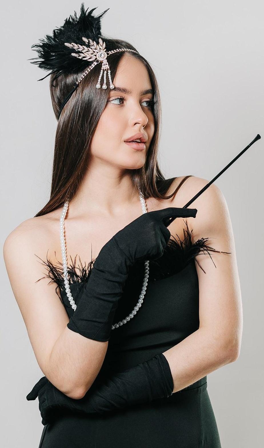 Карнавальный набор Lux (повязка+ перчатки+бусы+мундштук)