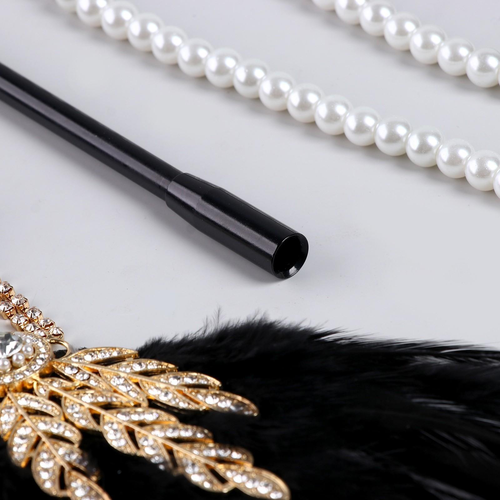 Карнавальный набор Lux (повязка+ перчатки+бусы+мундштук)