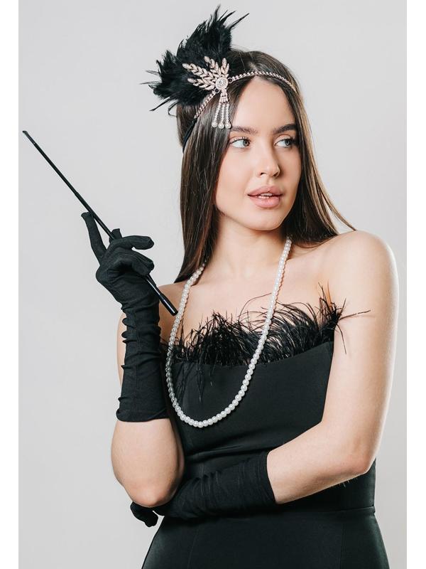 Карнавальный набор Lux (повязка+ перчатки+бусы+мундштук)