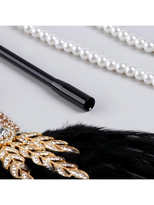 Карнавальный набор Lux (повязка+ перчатки+бусы+мундштук)