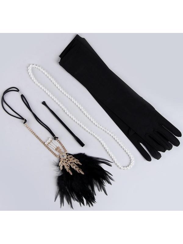 Карнавальный набор Lux (повязка+ перчатки+бусы+мундштук)