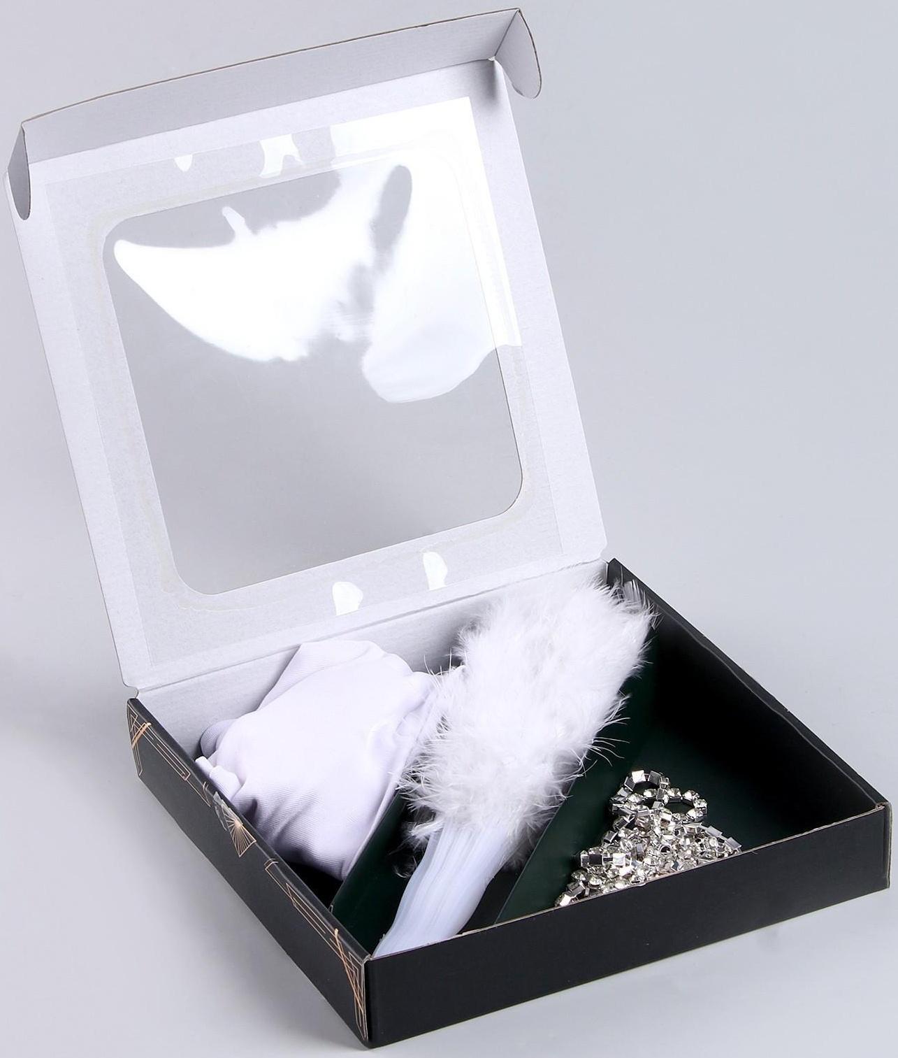 Карнавальный набор «Шик» (веер+перчатки+украшение на голову)