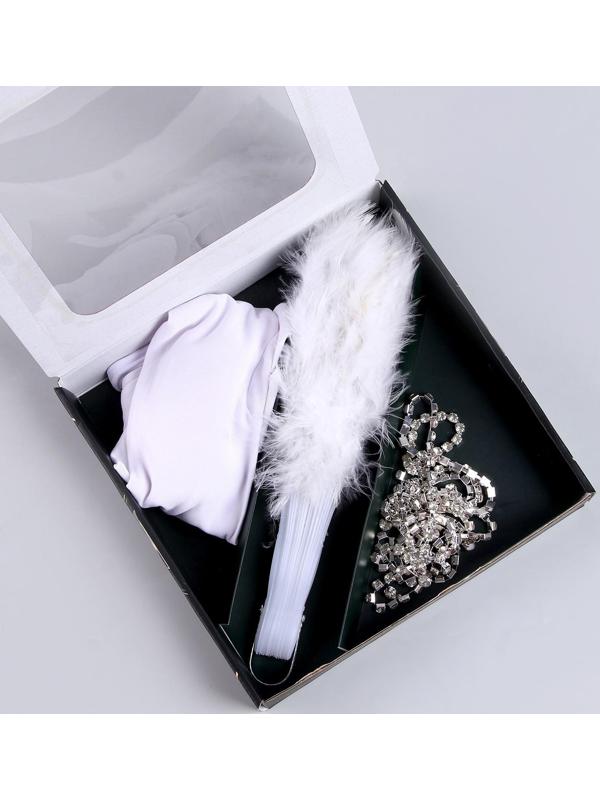 Карнавальный набор «Шик» (веер+перчатки+украшение на голову)