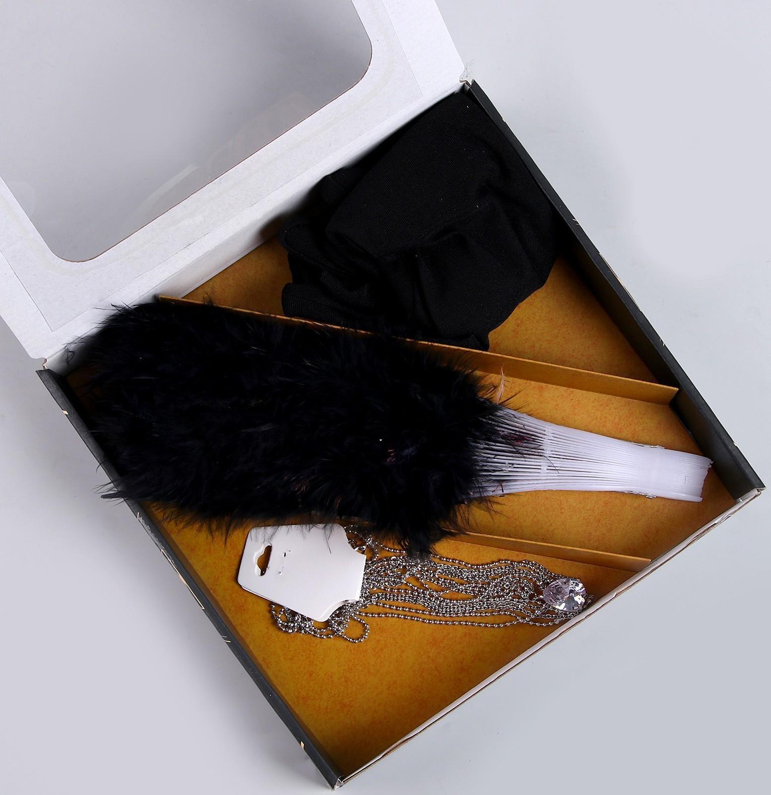 Карнавальный набор «Роскошь» (веер+перчатки+украшение на голову)