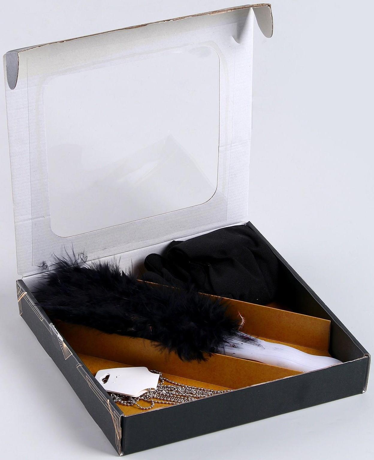 Карнавальный набор «Роскошь» (веер+перчатки+украшение на голову)