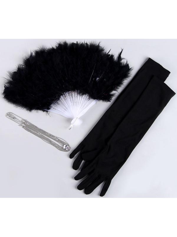 Карнавальный набор «Роскошь» (веер+перчатки+украшение на голову)