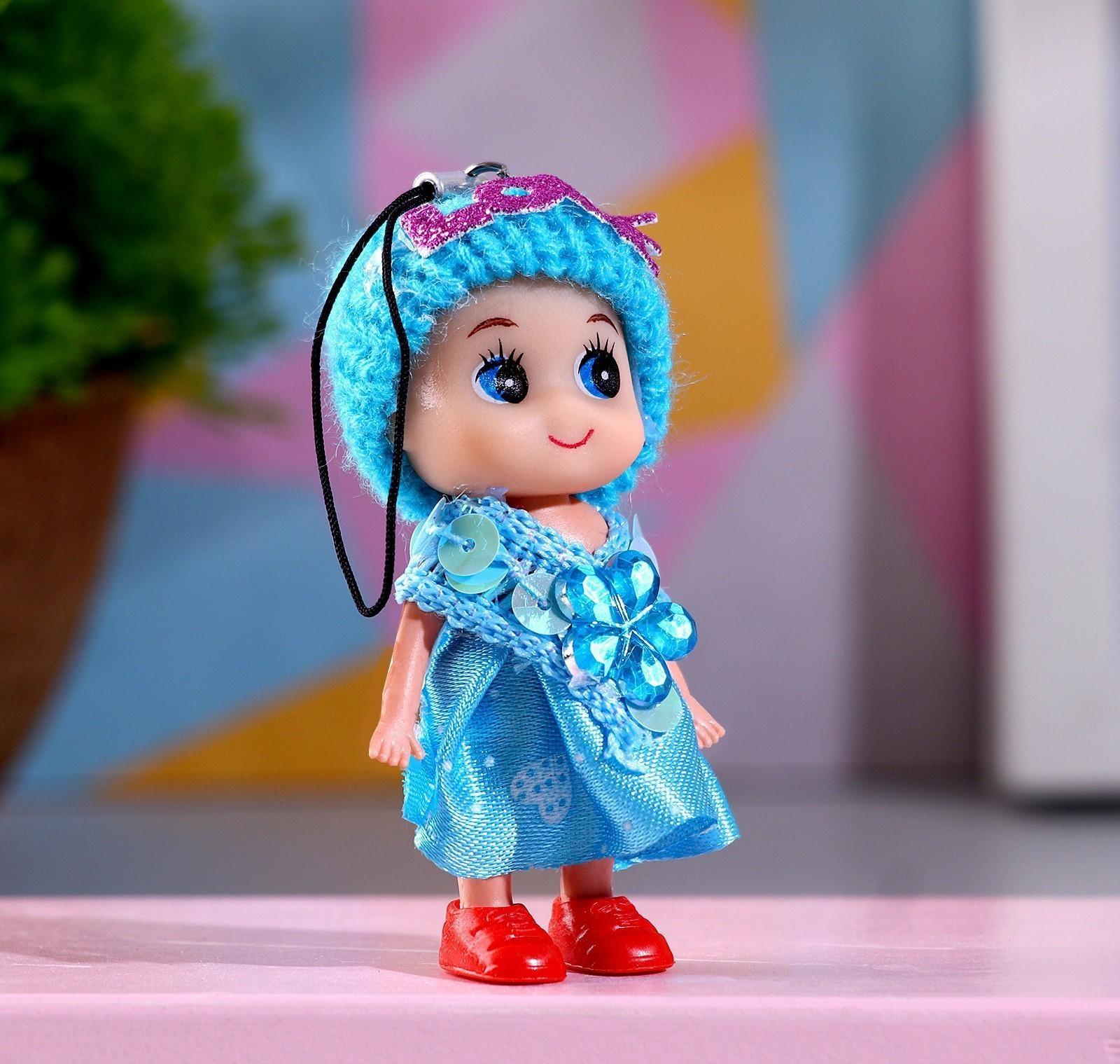 Кукла в шапочке и платье, 3 х 3 х 7 см, цвета микс