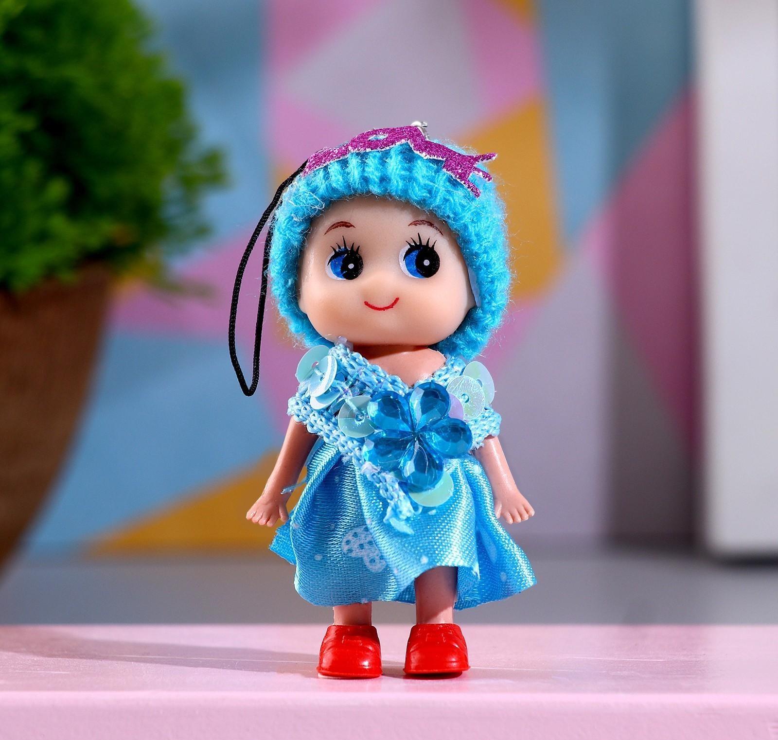 Кукла в шапочке и платье, 3 х 3 х 7 см, цвета микс