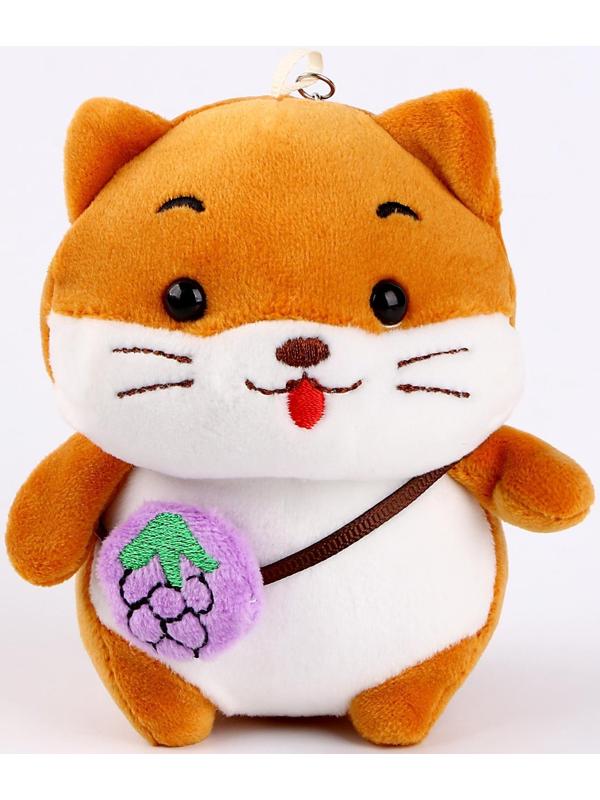 Мягкая игрушка «Хомяк с фруктиком» на брелоке, 12 см, цвета МИКС