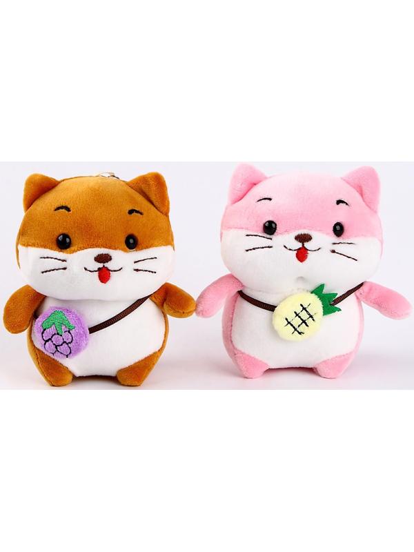 Мягкая игрушка «Хомяк с фруктиком» на брелоке, 12 см, цвета МИКС