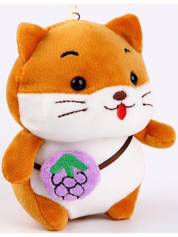 Мягкая игрушка «Хомяк с фруктиком» на брелоке, 12 см, цвета МИКС