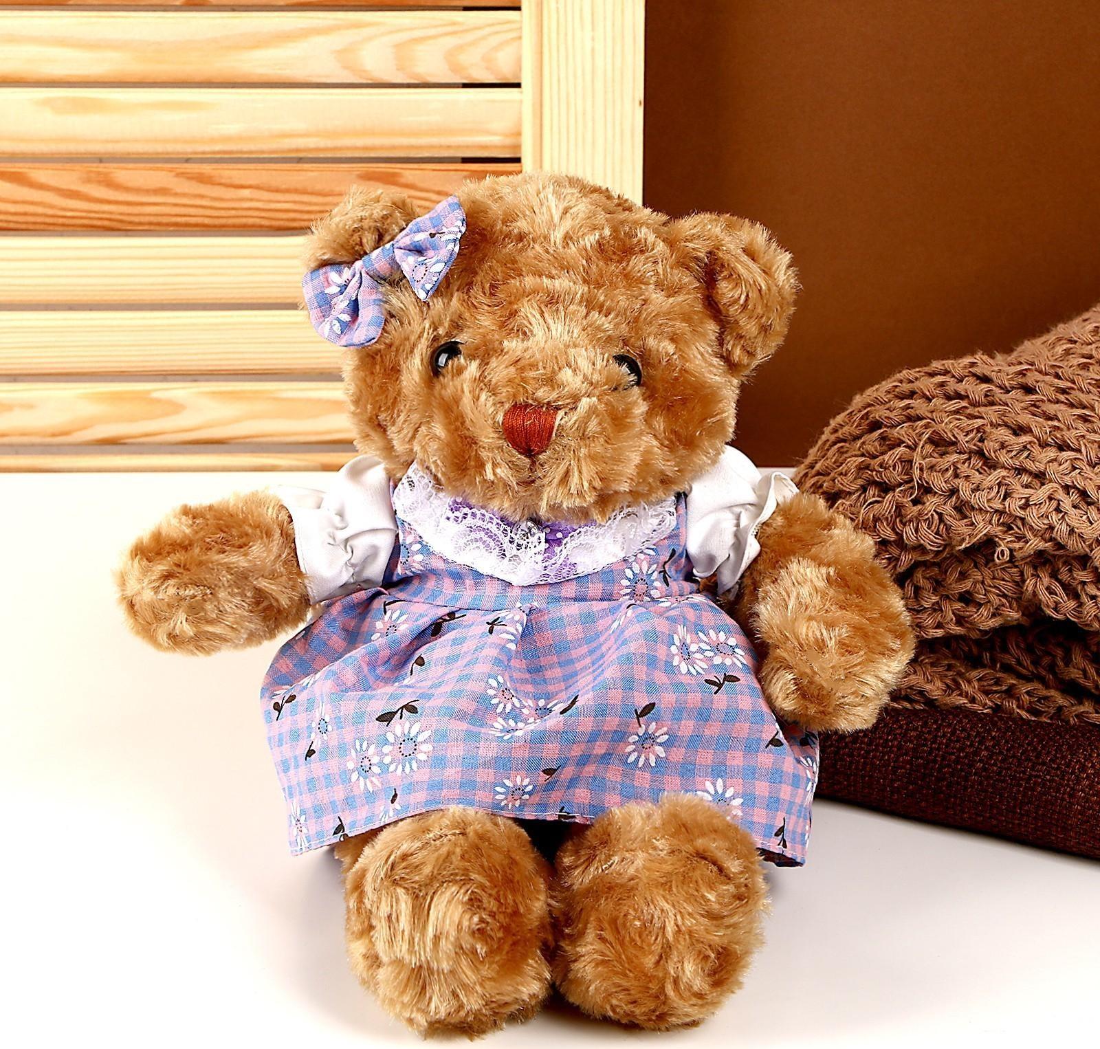 Мягкая игрушка «Мишка в платье», цвета МИКС