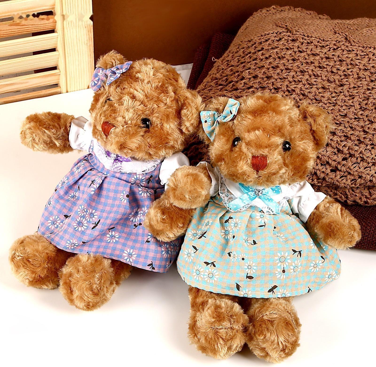 Мягкая игрушка «Мишка в платье», цвета МИКС