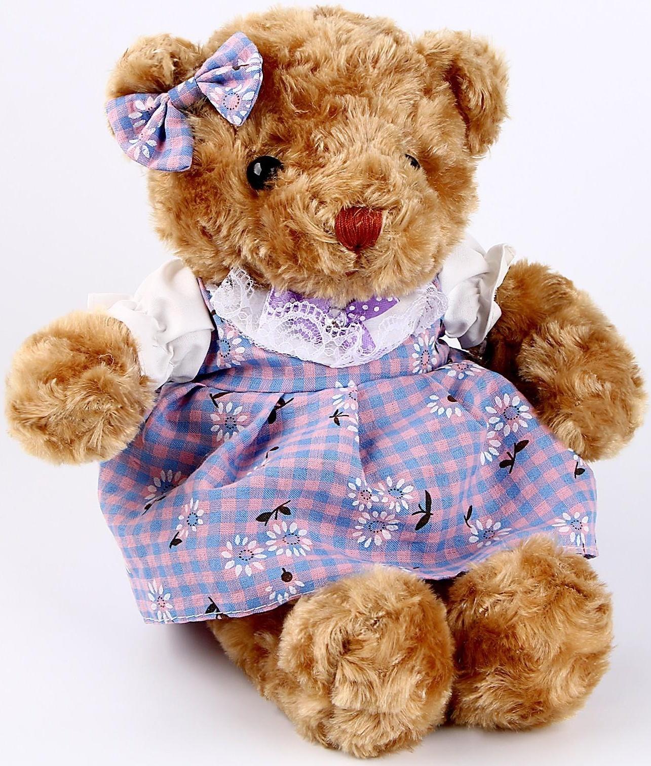 Мягкая игрушка «Мишка в платье», цвета МИКС