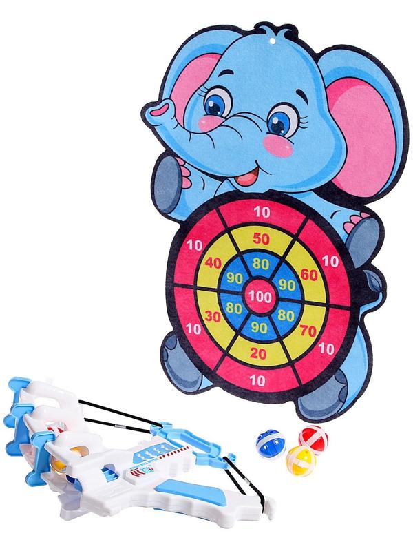 Дартс «Слоник», 6 шариков на липучках, лук для запуска