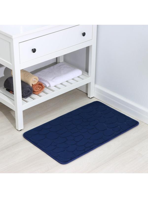Коврик для дома с эффектом памяти SAVANNA Memory foam, 50×80 см, цвет тёмно-синий