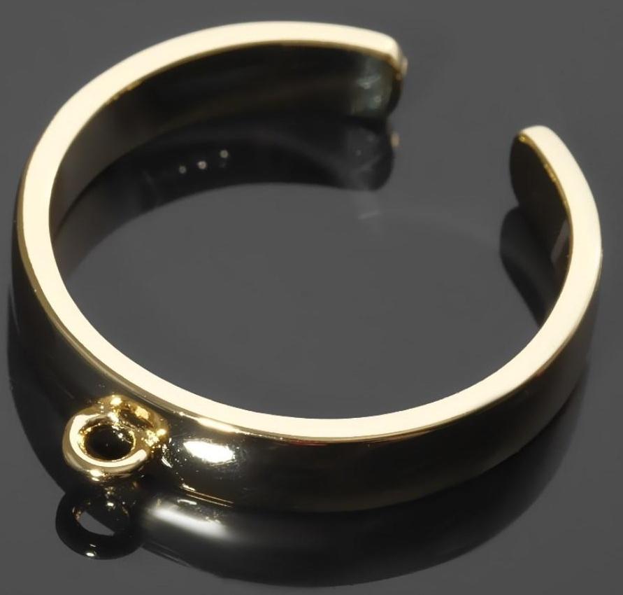 Основа для кольца родированная, 1 штифт, безразмерная, цвет золото