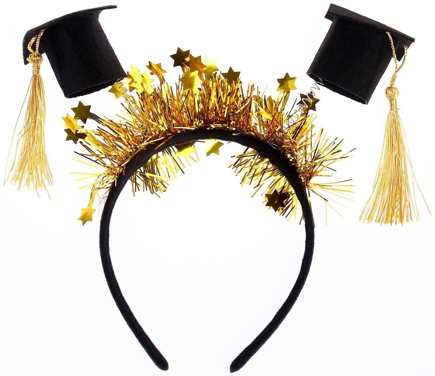 Карнавальный ободок «Выпускник университета» с шапочками