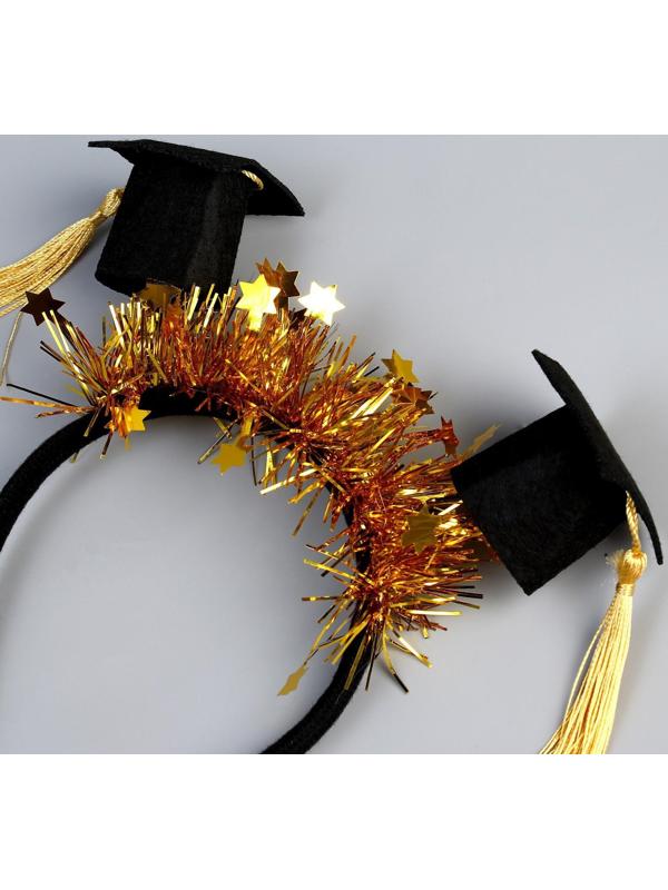 Карнавальный ободок «Выпускник университета» с шапочками