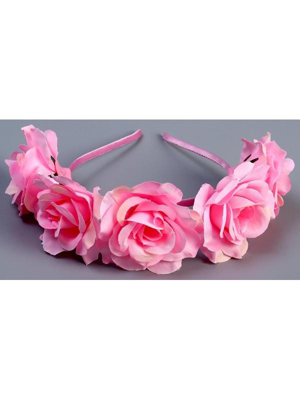 Карнавальный набор «Прекрасная выпускница», 2 предмета: лента розовая + булавка, ободок с цветами