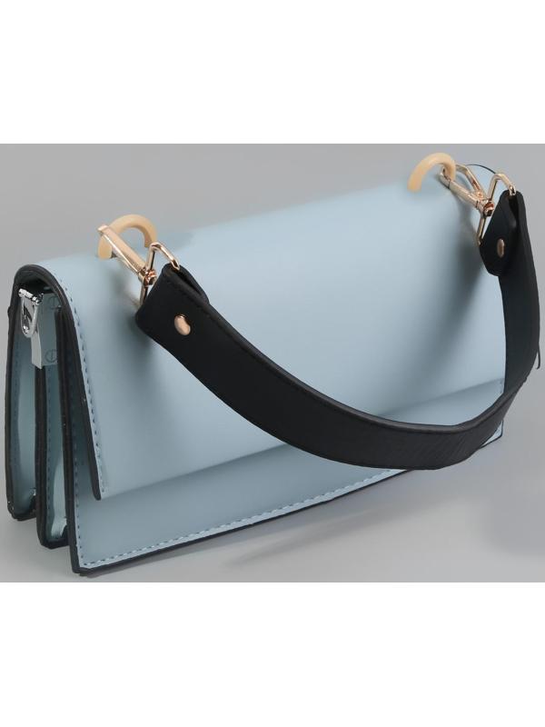 Ручка для сумки, с карабинами, 35 ± 1 см × 3,5 см, цвет чёрный/золотой