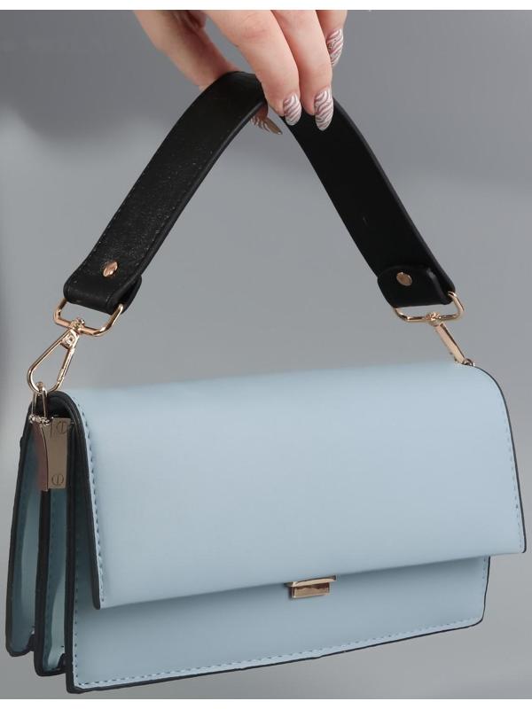 Ручка для сумки, с карабинами, 35 ± 1 см × 3,5 см, цвет чёрный/золотой