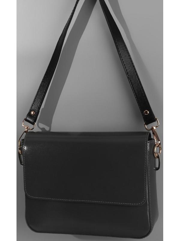 Ручка для сумки, с карабинами, 60 ± 1 см × 2 см, цвет чёрный