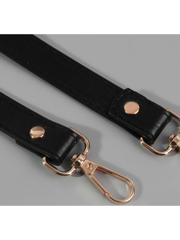 Ручка для сумки, с карабинами, 60 ± 1 см × 2 см, цвет чёрный