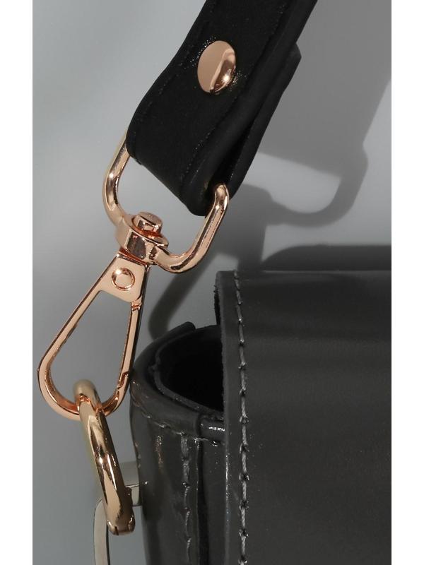 Ручка для сумки, с карабинами, 60 ± 1 см × 2 см, цвет чёрный