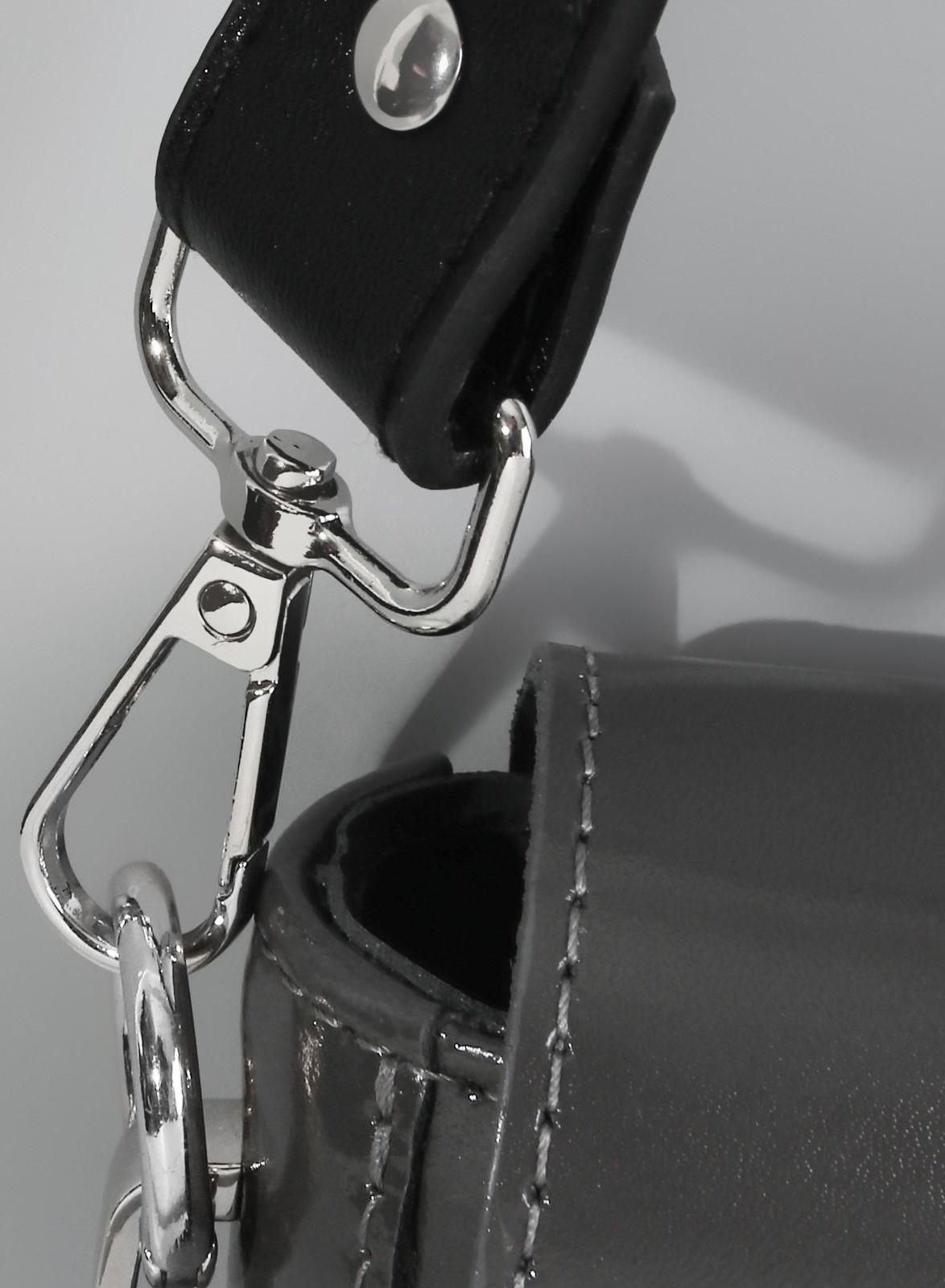 Ручка для сумки, с карабинами, 100 ± 1 см × 2,5 см, цвет чёрный